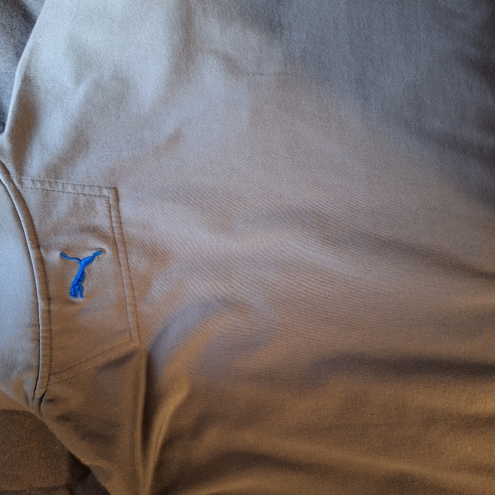 Gray Puma Zip Up with Blue Logo